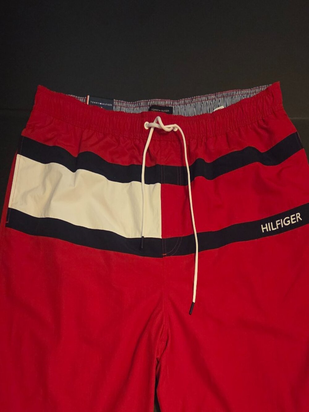 Tommy Hilfiger Men's 2XLT Swim Shorts NWT Red, White, and Blue